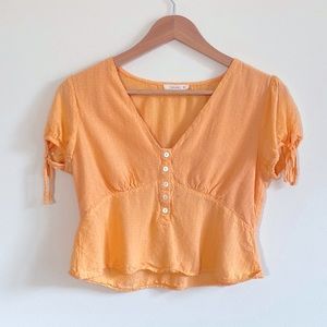 Le Lis Urban Outfitters Orange Blouse w/Tie Sleeve